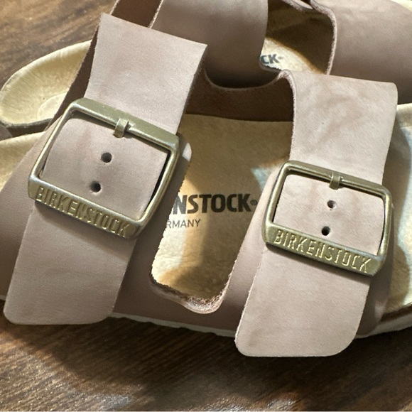 Birkenstock Arizona Taupe Suede Leather Men 6 Women 8 Sandals Slides Comfy - Picture 3 of 9